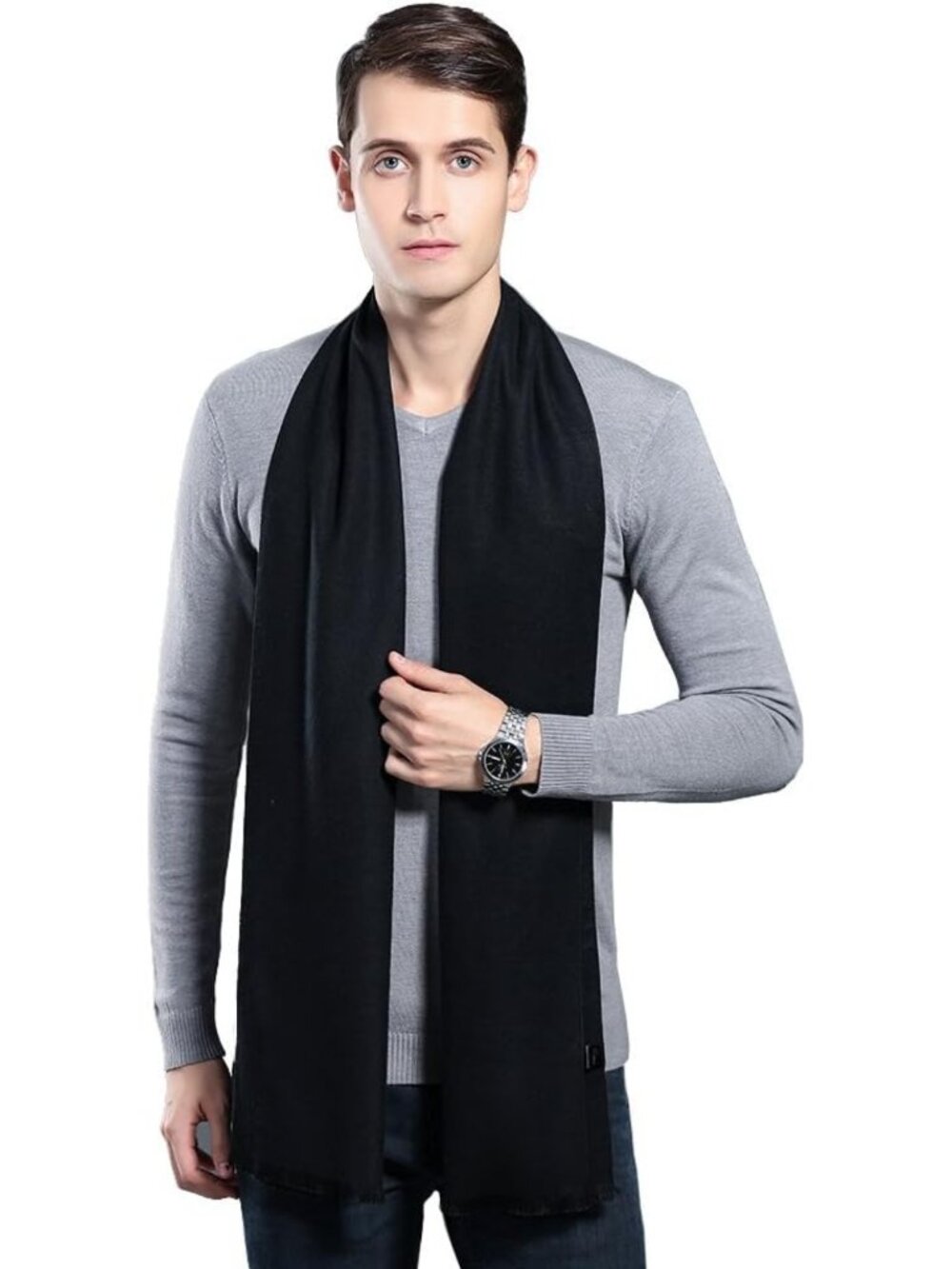 Warm Winter Men's Scarf - Soft, Classic Long Fashion Accessory for Formal Style